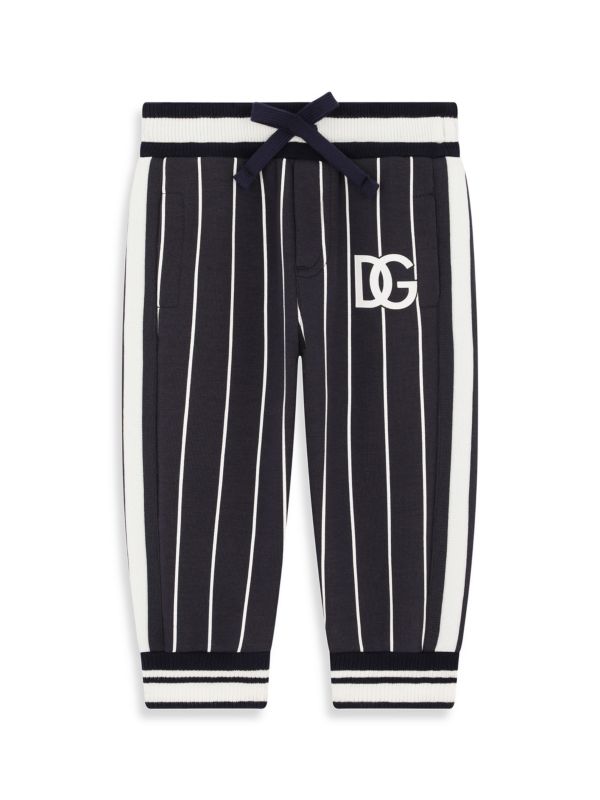 Dolce&Gabbana Baby Boy's Striped Contrast Logo Jogger Pants